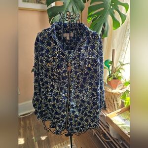 Floral Zip-Up Blouse